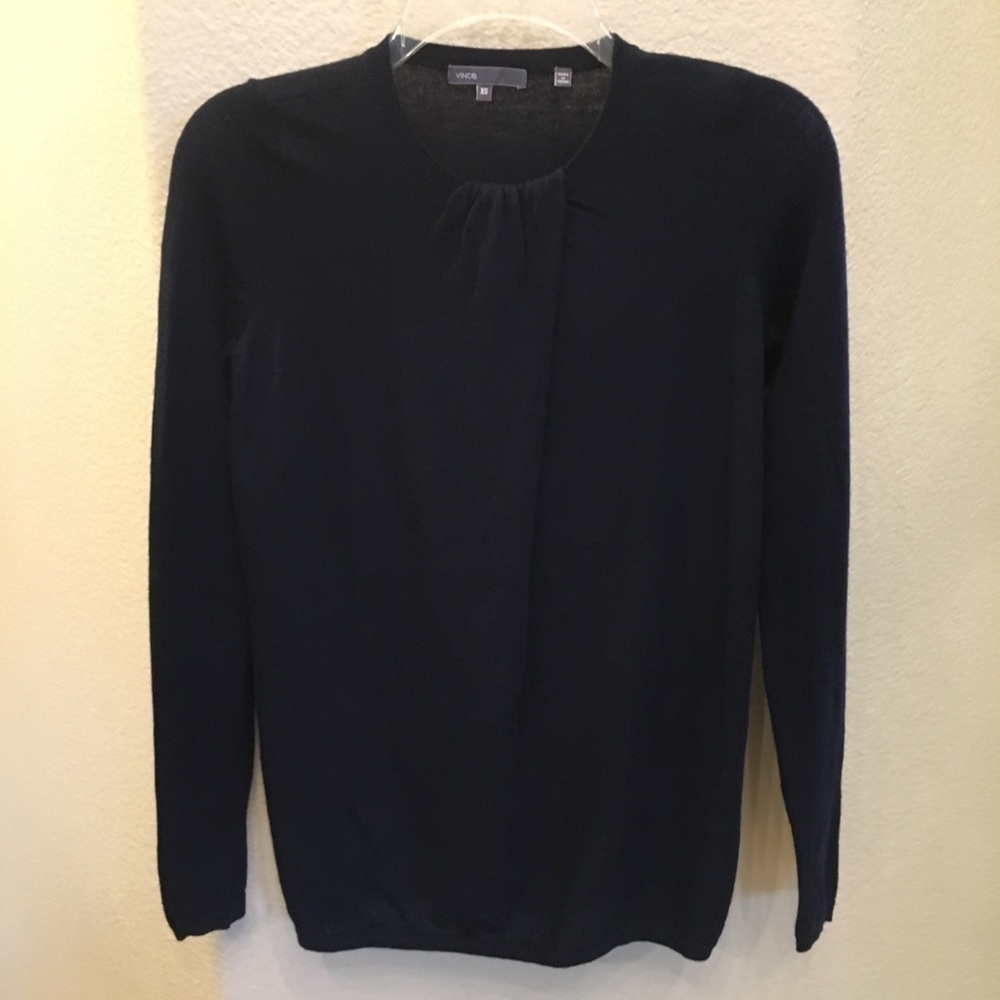 VINCE Women Navy Blue 100% Cashmere Sweater Size XS